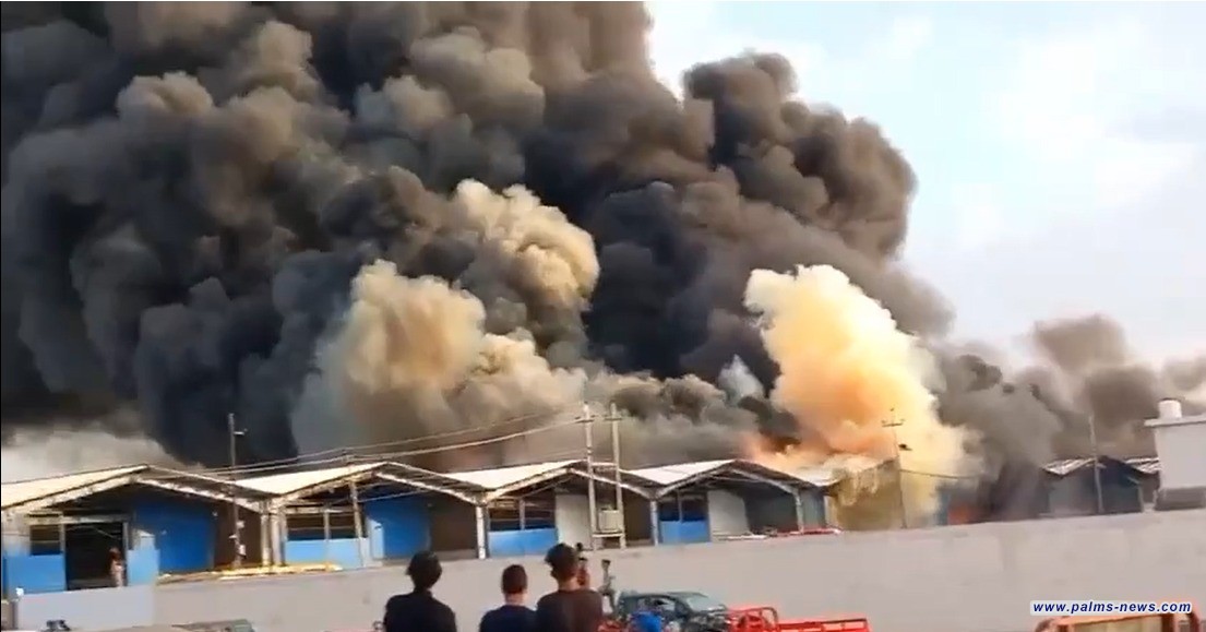 حريق ضخم يلتهم مخازن في ميسان